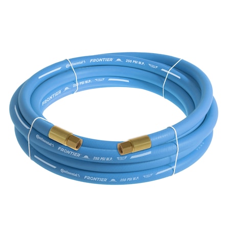 Continental 1/2" x 25' Blue EPDM Rubber Air Hose, 300 PSI, 1/2" FNPSM x FNPSM HZU05030-25-41